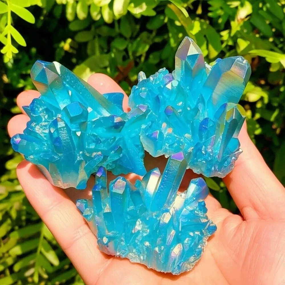 Titanium Aura Quartz Crystal Cluster - Image 2