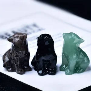 Random 3pcs natural crystal animal carving ornaments - Thumbnail Image 4