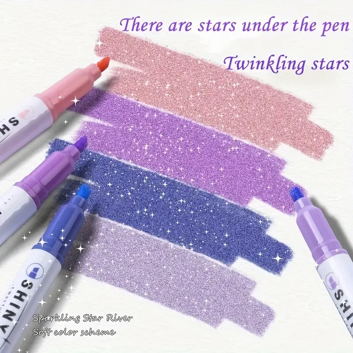 Glitter Shiny Highlighter Marker Pens - Image 1