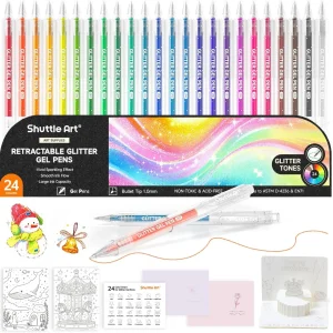 Vibrant Sparkle Retractable Glitter Gel Pens