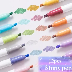 Glitter Shiny Highlighter Marker Pens - Thumbnail Image 4