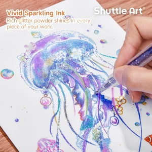 Vibrant Sparkle Retractable Glitter Gel Pens - Thumbnail Image 3