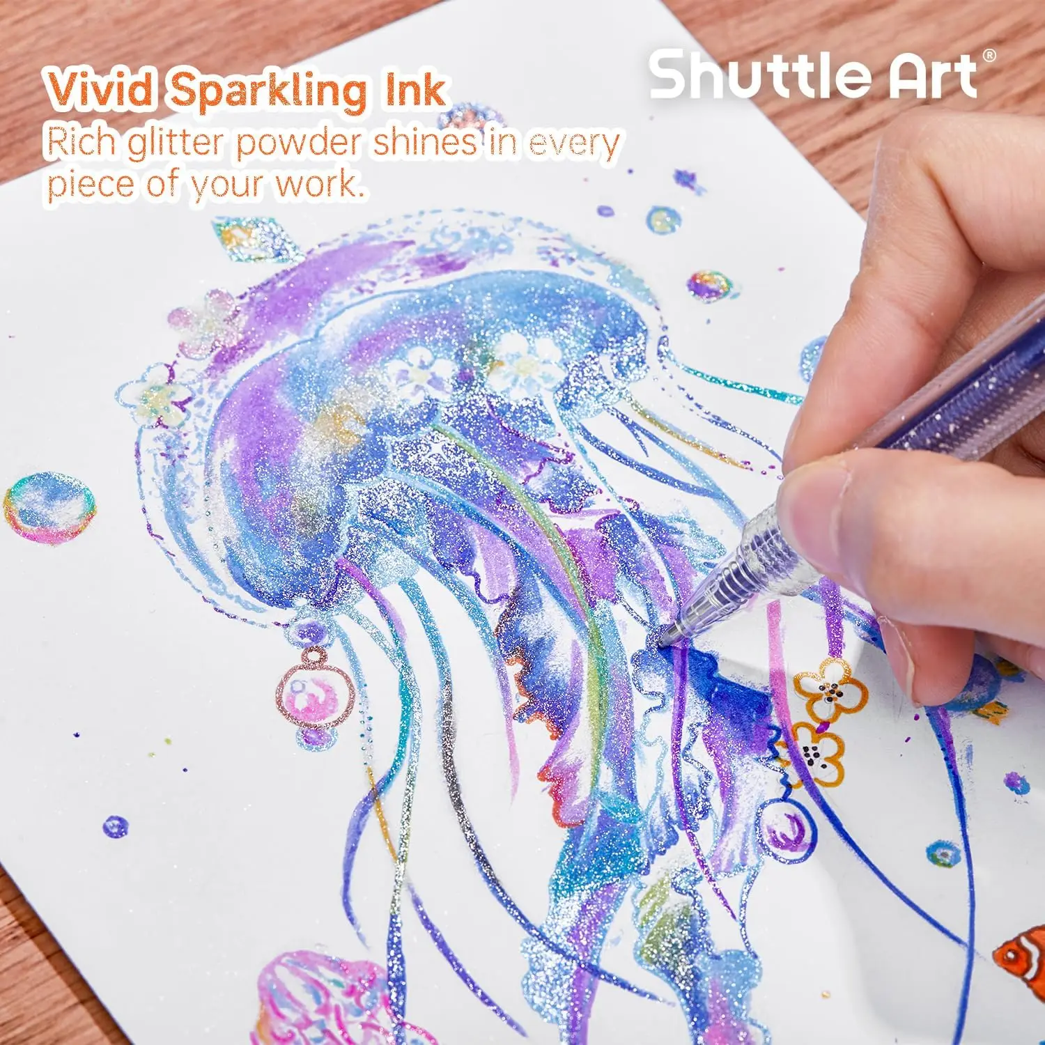 Vibrant Sparkle Retractable Glitter Gel Pens - Image 3