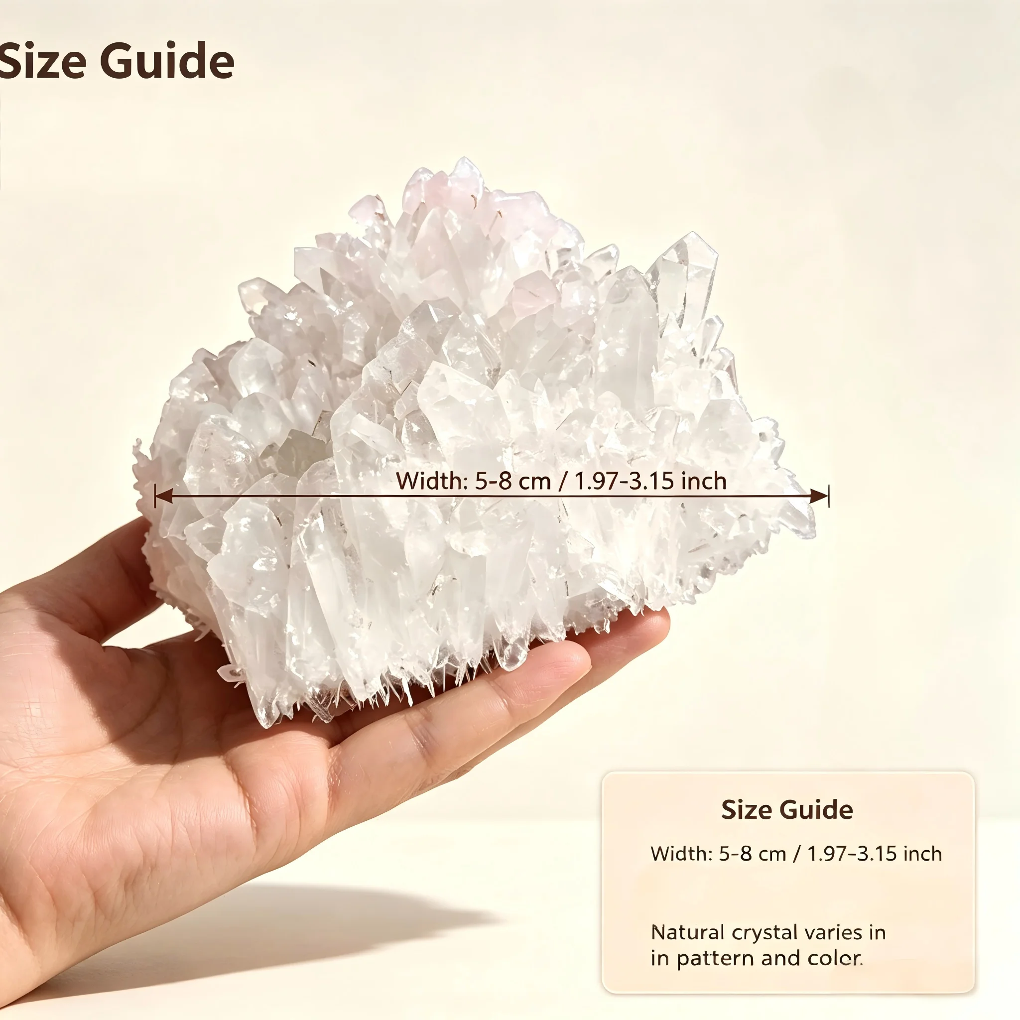 Natural Bohemian style white crystal quartz cluster - Image 2
