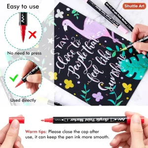 Shuttle Art 48 Colors Dual Tip Acrylic Paint Markers - Thumbnail Image 4