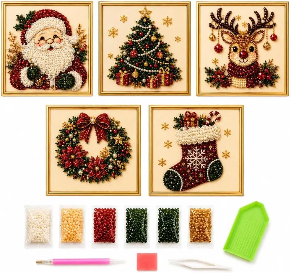 Christmas Pearl Diamond Painting Art Kit - Image 1