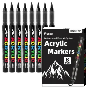 Black and White Acrylic Paint Markers Set - Thumbnail Image 6