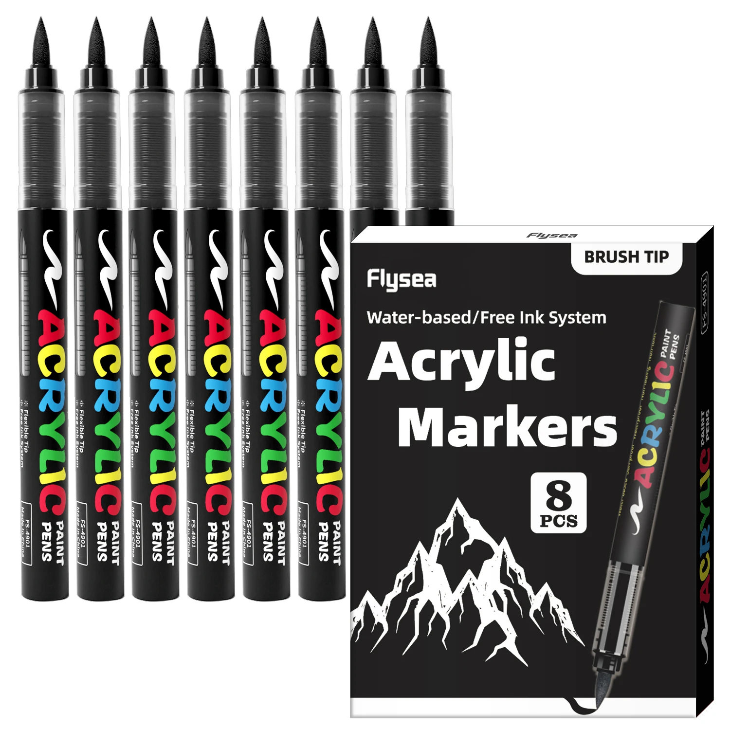 Black and White Acrylic Paint Markers Set - Image 6