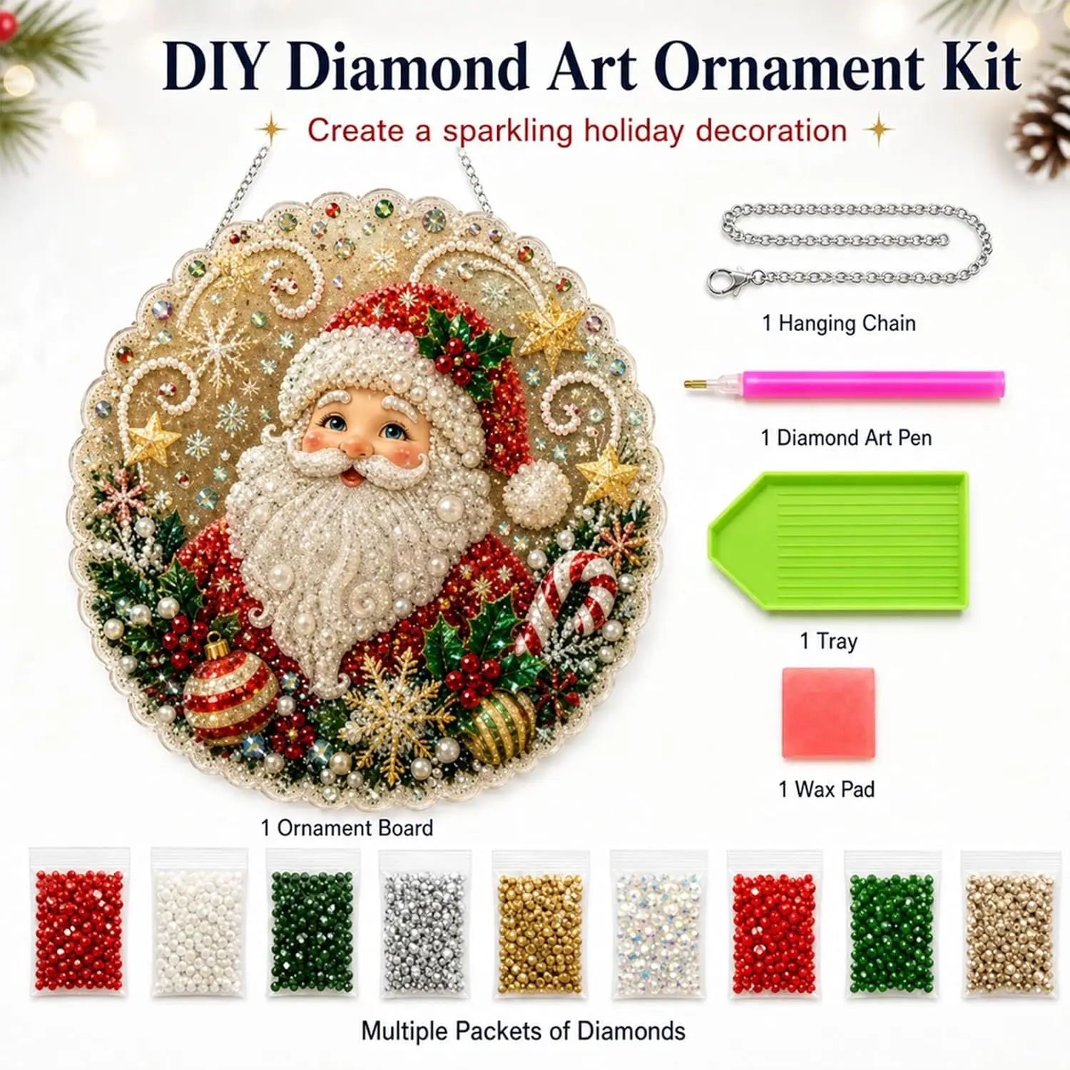Christmas Pearl Art Hanging Ornament Kit - Image 3