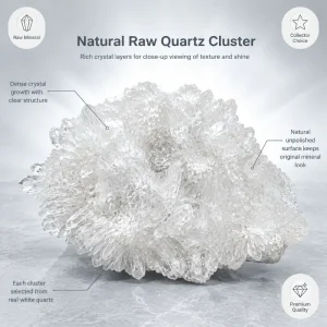 Natural Bohemian style white crystal quartz cluster - Thumbnail Image 3