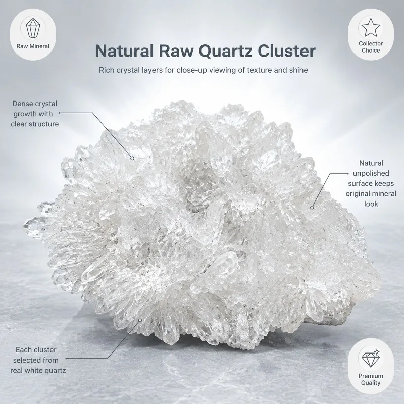 Natural Bohemian style white crystal quartz cluster - Image 3