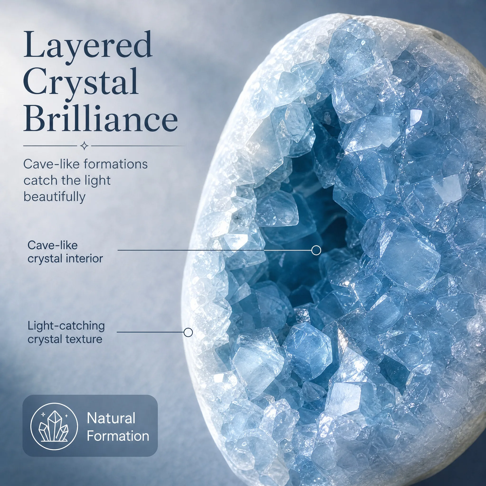 Natural Bohemian style blue crystal cave - Image 2