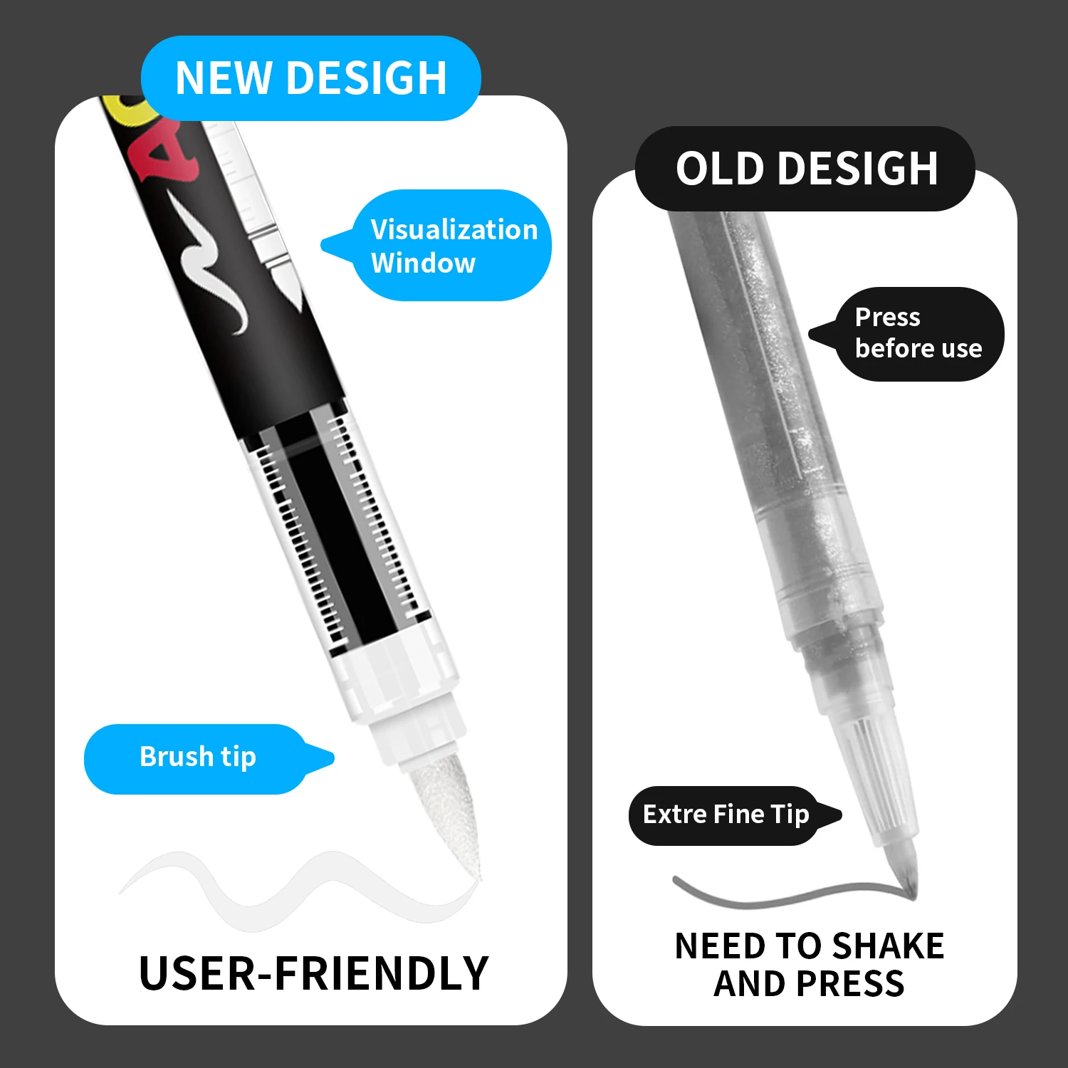 Black and White Acrylic Paint Markers Set - Image 3