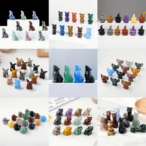 Random 3pcs natural crystal animal carving ornaments - Thumbnail Image 2