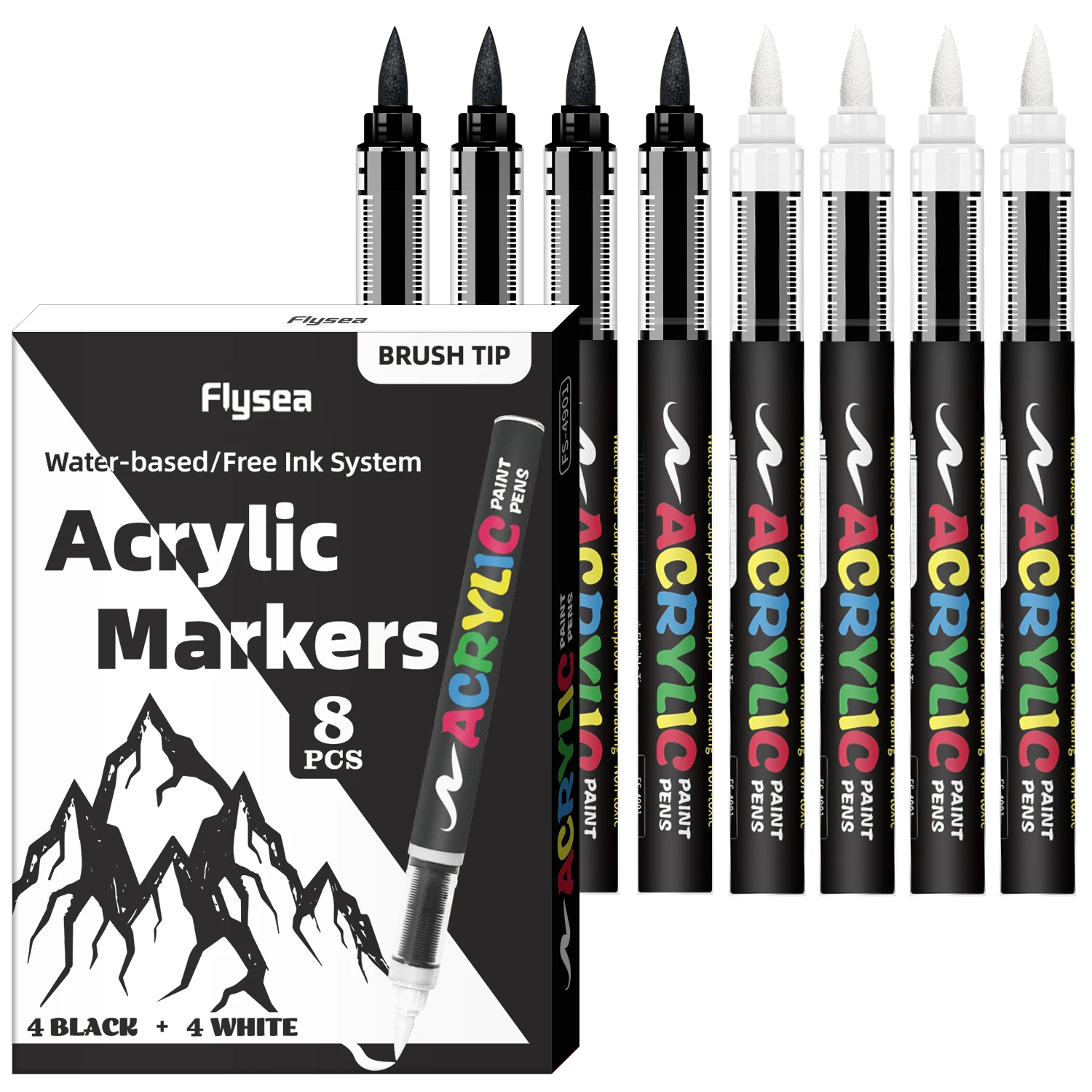 Black and White Acrylic Paint Markers Set - Image 7
