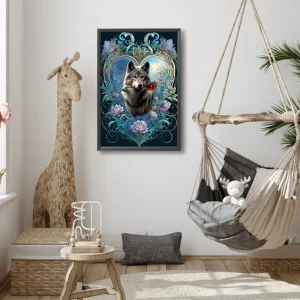 Diamond Painting Wolf with Rose - Thumbnail Image 2
