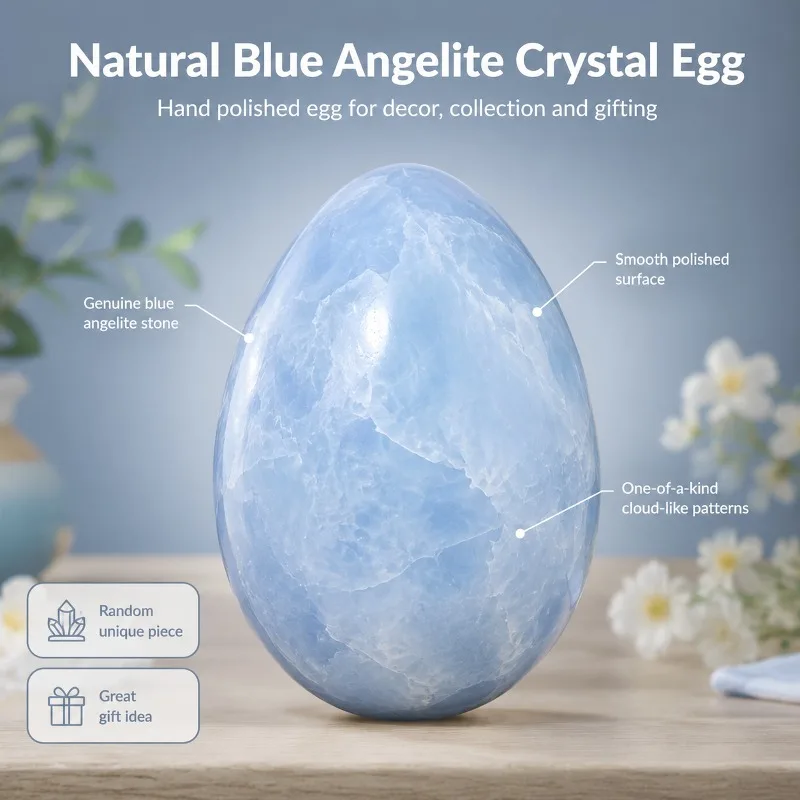 Elegant blue crystal egg - Image 1